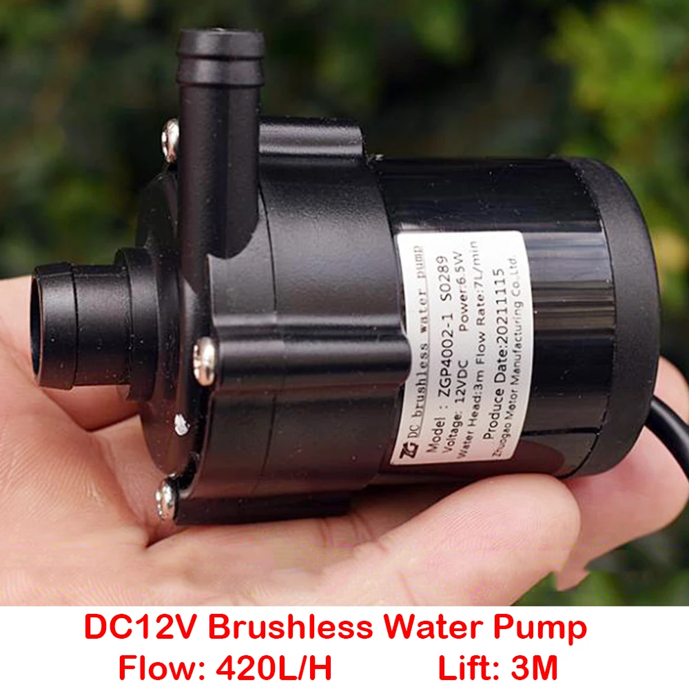 Mini Brushless Water Pump DC12V 6.5W 420L/H Large Flow Water Pump Head