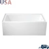 60-Inch Alcove Tub with Left Hand Drain Hole Anti-Skid Acrylic Construction Spa Bath Relaxation Ergonomic Design Wall Mount 1