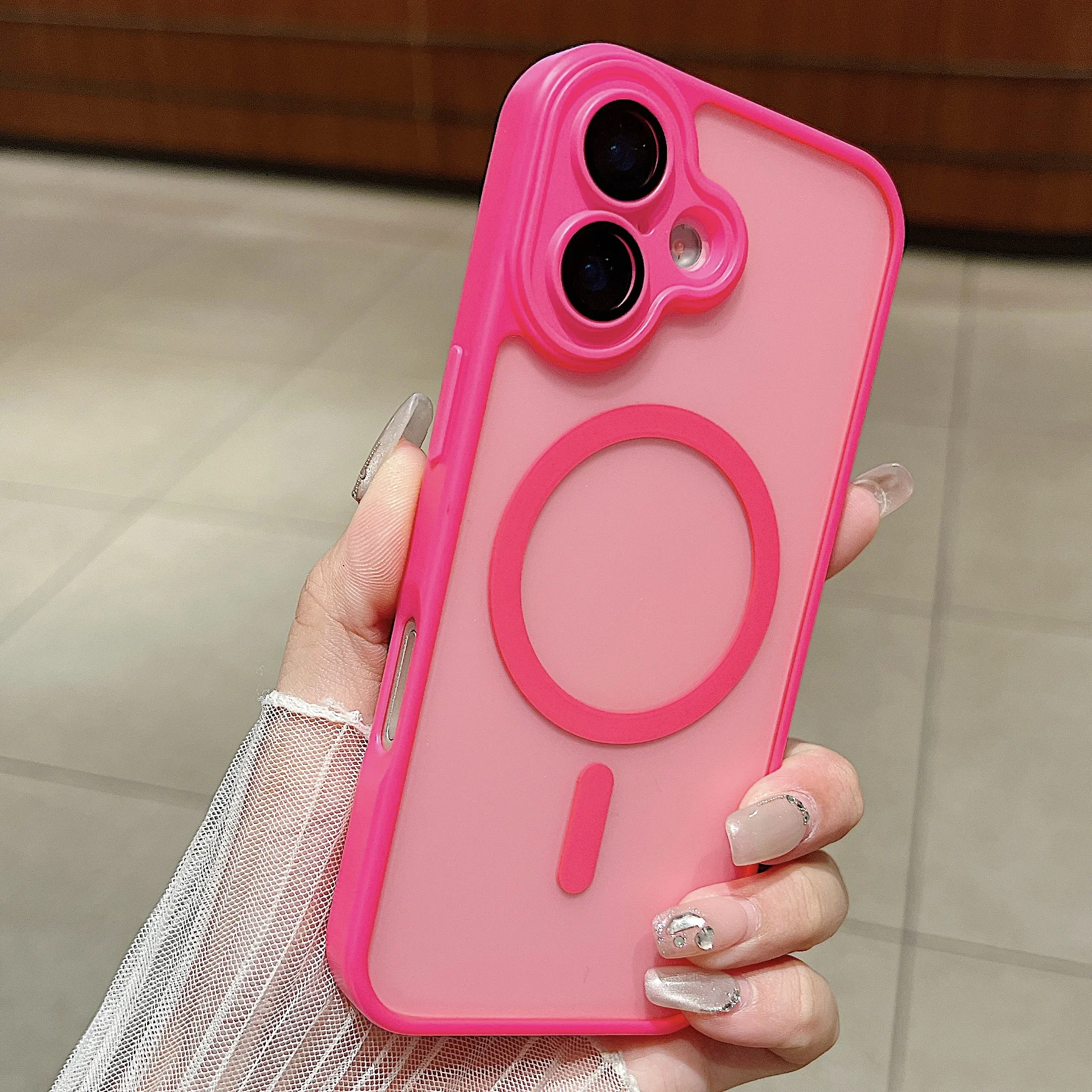 Luxury Semi-Transparent Frosted Magnetic Phone Case - Shockproof Hard Back Cover