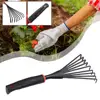 1Pc Garden Grass Leaf Rake Plastic Rake Gardening Rake Tool Leveling Lawn Products Tool Professional Hand Handle With U3B7 1