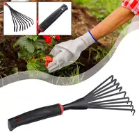 1Pc Garden Grass Leaf Rake Plastic Rake Gardening Rake Tool Leveling Lawn Products Tool Professional Hand Handle With U3B7 1