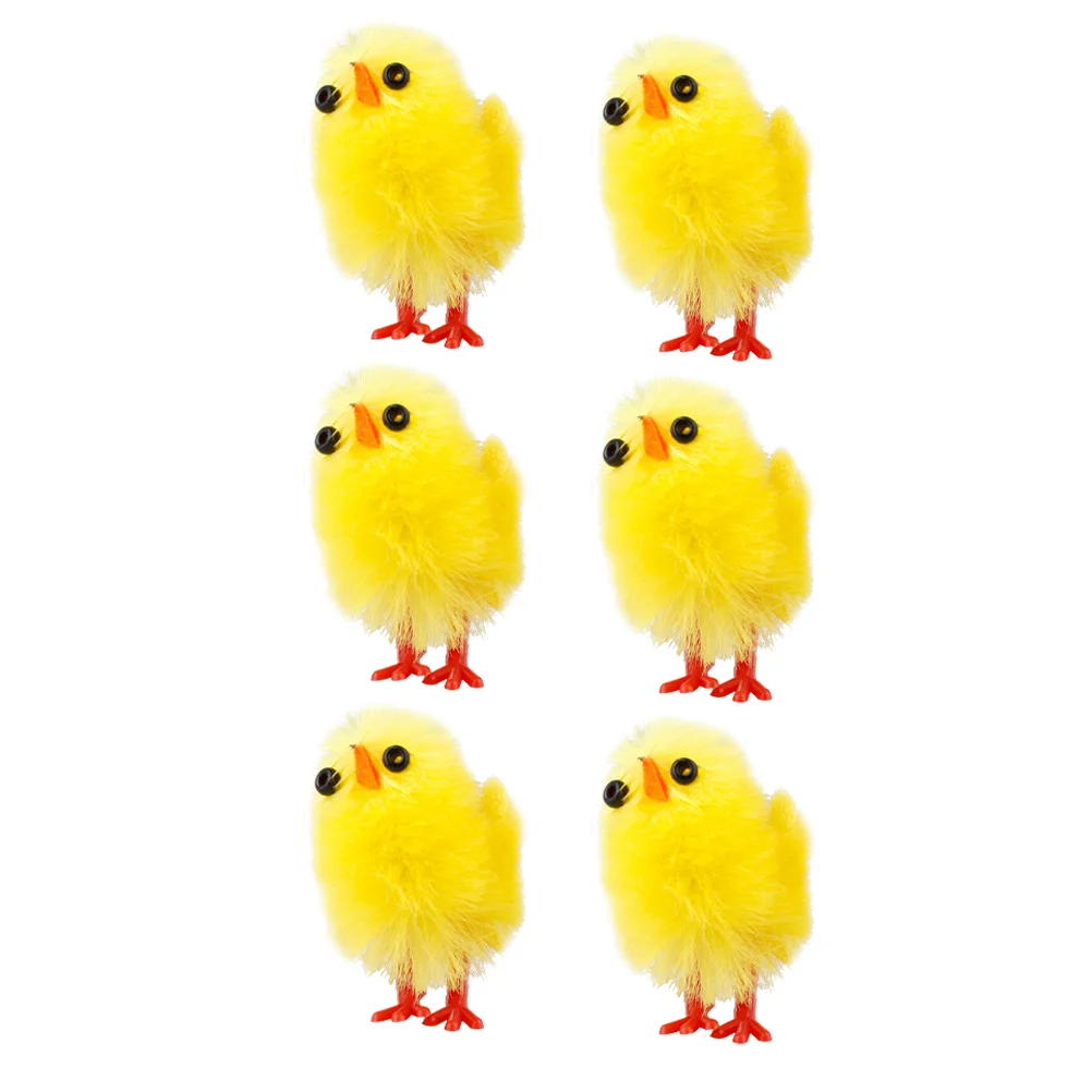 

Mini Plush Easter Chicks Furry Baby Chicks Figurine Miniature Farm Animals Figure Cake Toppers Decor Easter Party Basket Filler