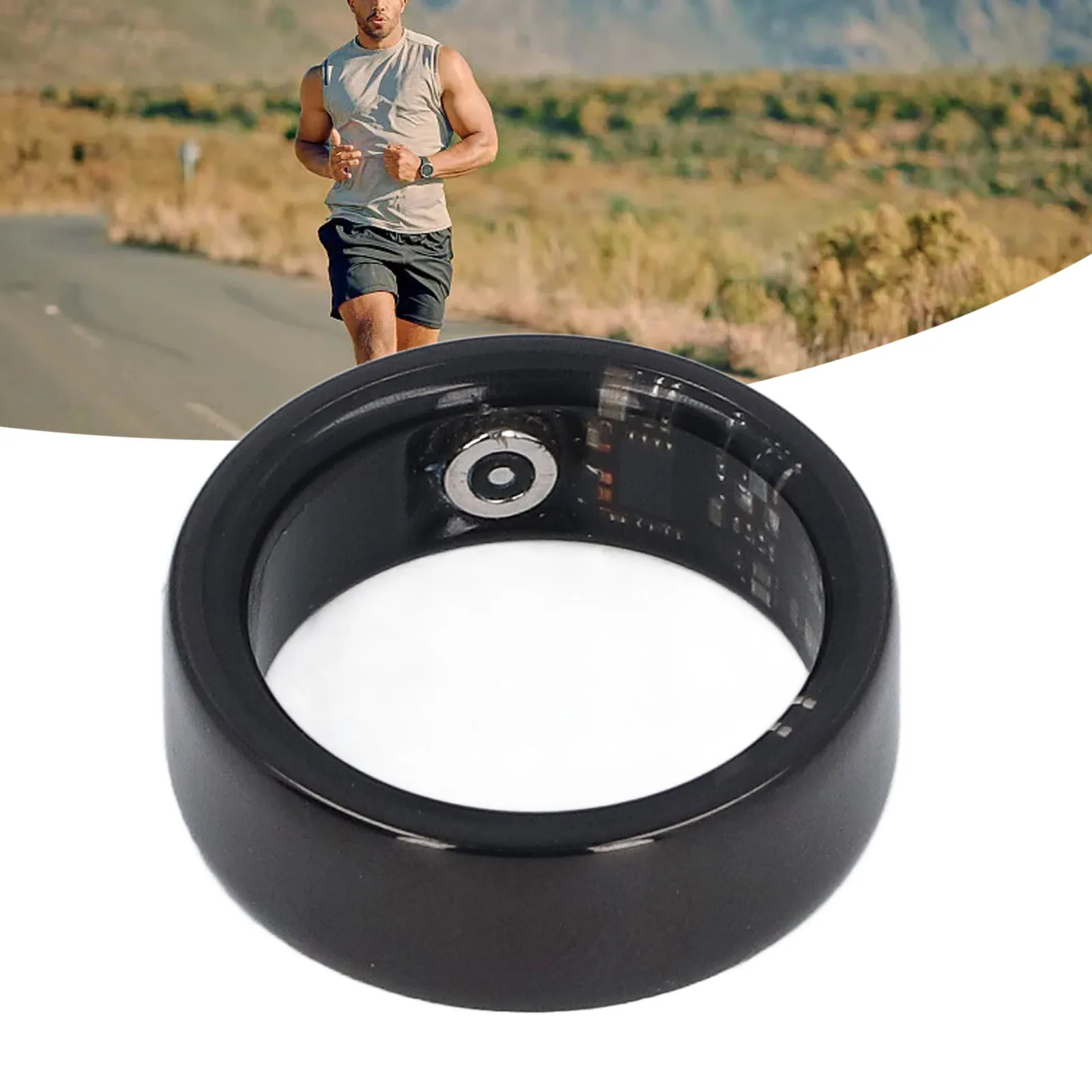 Smart Health Ring Bluetooth Sleep Monitoring Step Counting IP68 Waterproof Smart Ring Fitness Tracker with APP for Men and Women