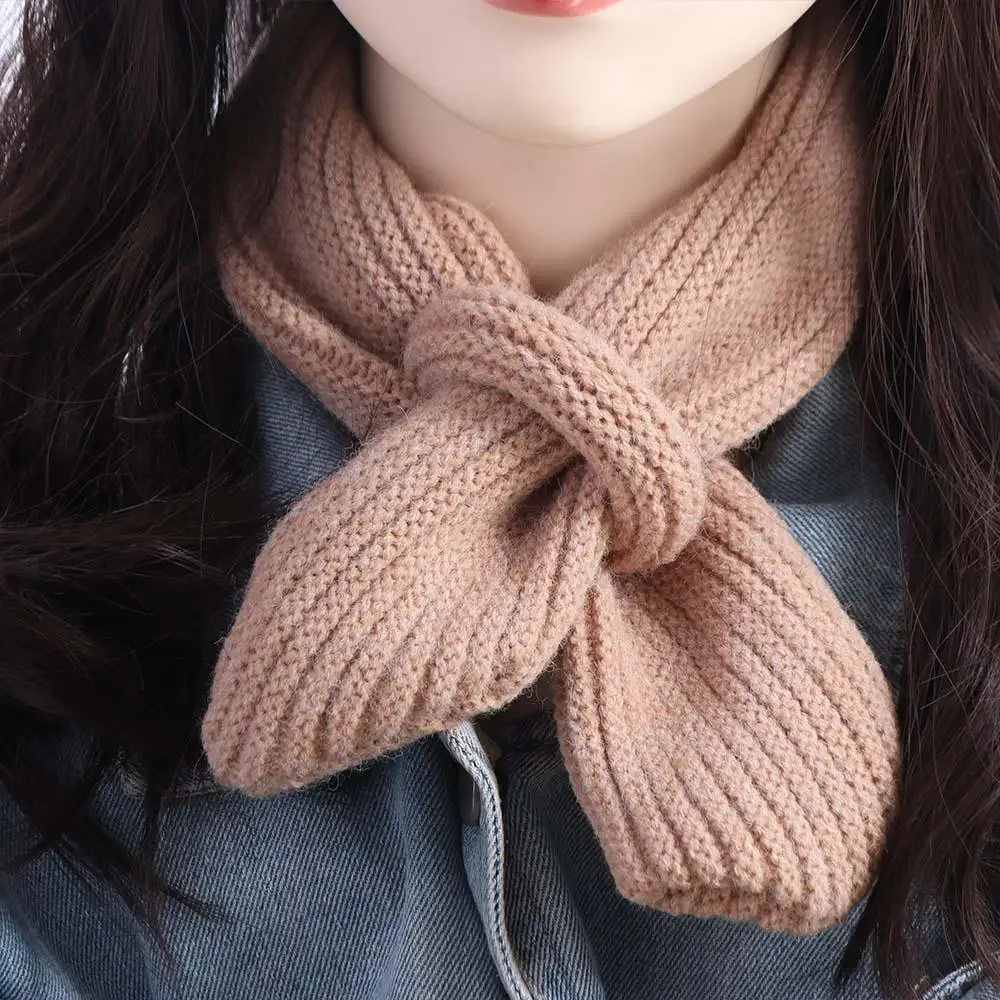 Fashion Solid Color Boys Girls Scarf Korean Style Casual Kids Knitted Scarf Windproof Outdoor Winter Knit Scarves Baby
