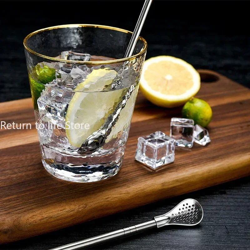 Straw Spoon Long Handle Mixing Yerba Mate Stainless Steel Bombilla Filter Teaspoon Coffee Stirring Spoon Bar Accessories 1Pc drinking straws,tea filter,metal straw set,glass straw set,straw accessories