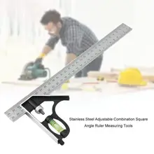 

Adjustable Combination Right Angle Rule for Woodworking 12inch 45 / 90 Degree with Bubble Level Gauge Measuring Tools P9J3