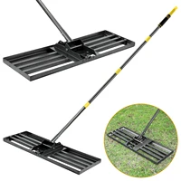 Lawn Leveling Rake,30"x10" Lawn Leveler Tool for Lawns with 5FT Ergonomic Handle,Heavy Duty Leveling Rakes for Lawns,Yard Garden 2
