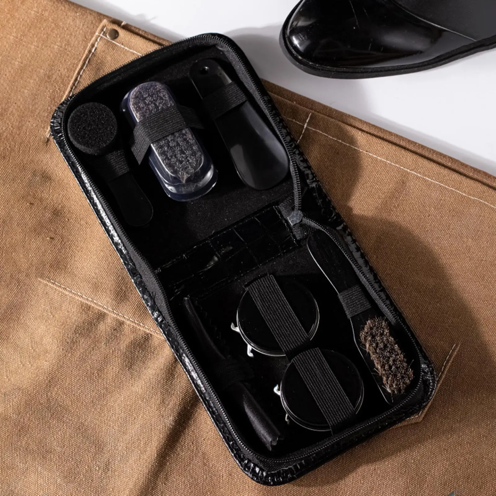 Shoe Care Kit for Men's Multipurpose Leather Shoes Portable Cleaning for Men