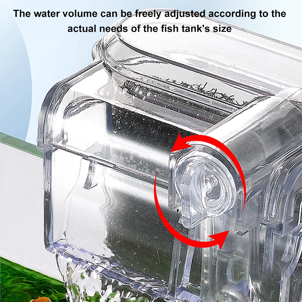 Fish Tank Suspended Filter Water Purifier Adjustable Water Flow Hang Up Filter Water Pump USB Plug In Aquarium Accessories