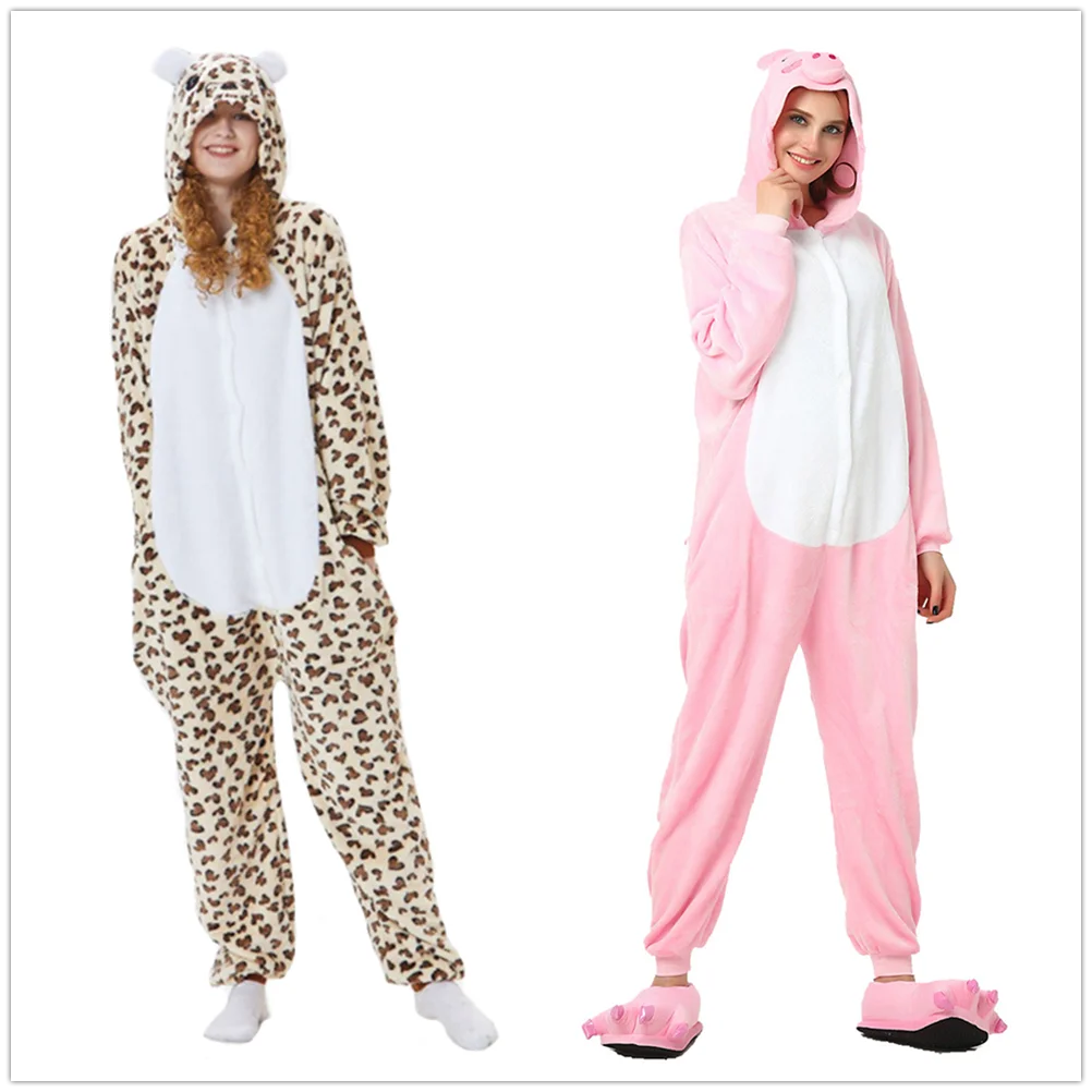 

Unisex Adult Kid One-Piece Sleepwear Cartoon Animal Fox Pig Onesie Pajamas Jumpsuit Homewear Halloween Cosplay Costume Nightgown