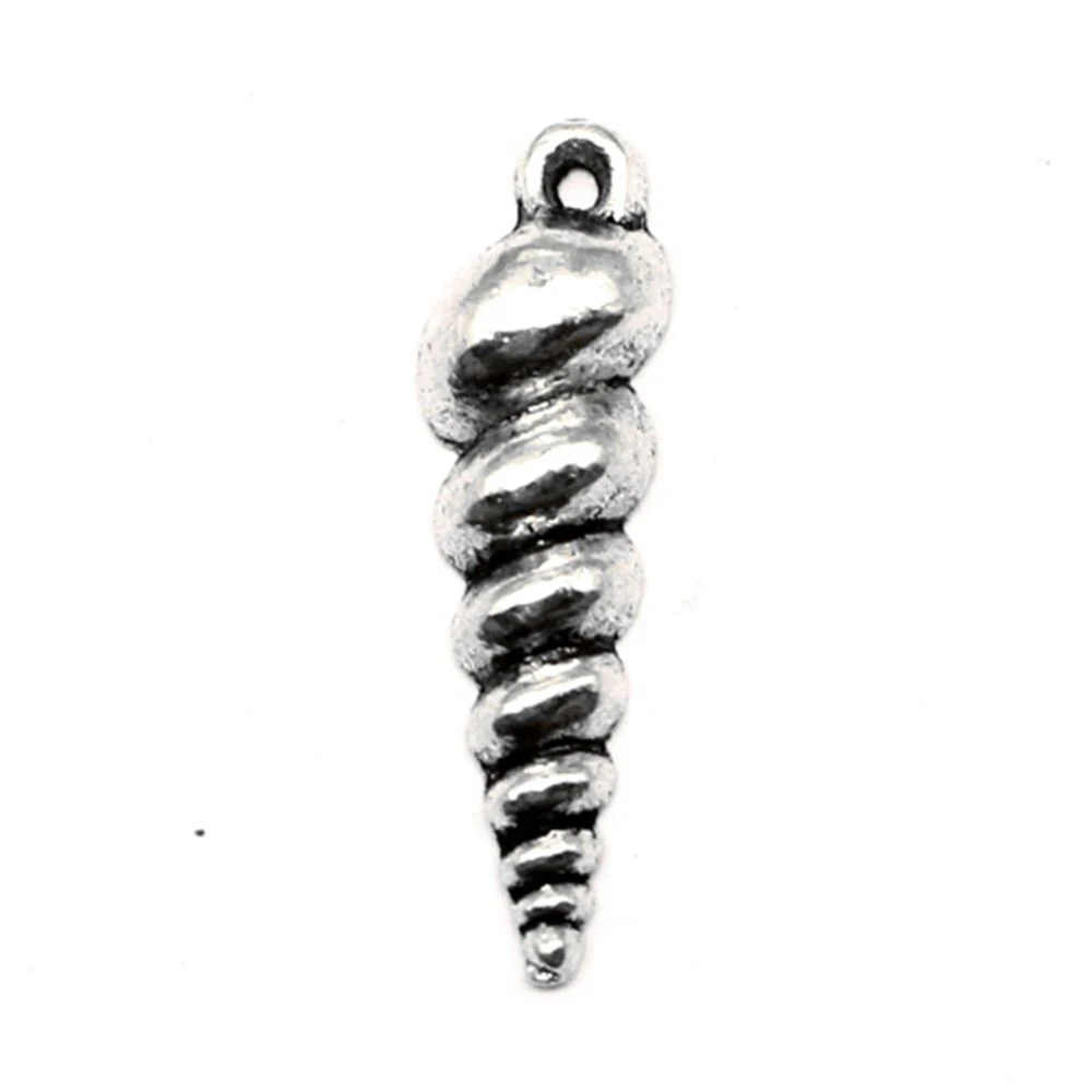 

Sea Snail Charms Pendant For Jewelri Craft Supplies Woman Jewelri 7x25mm 10pcs Antique Silver Color