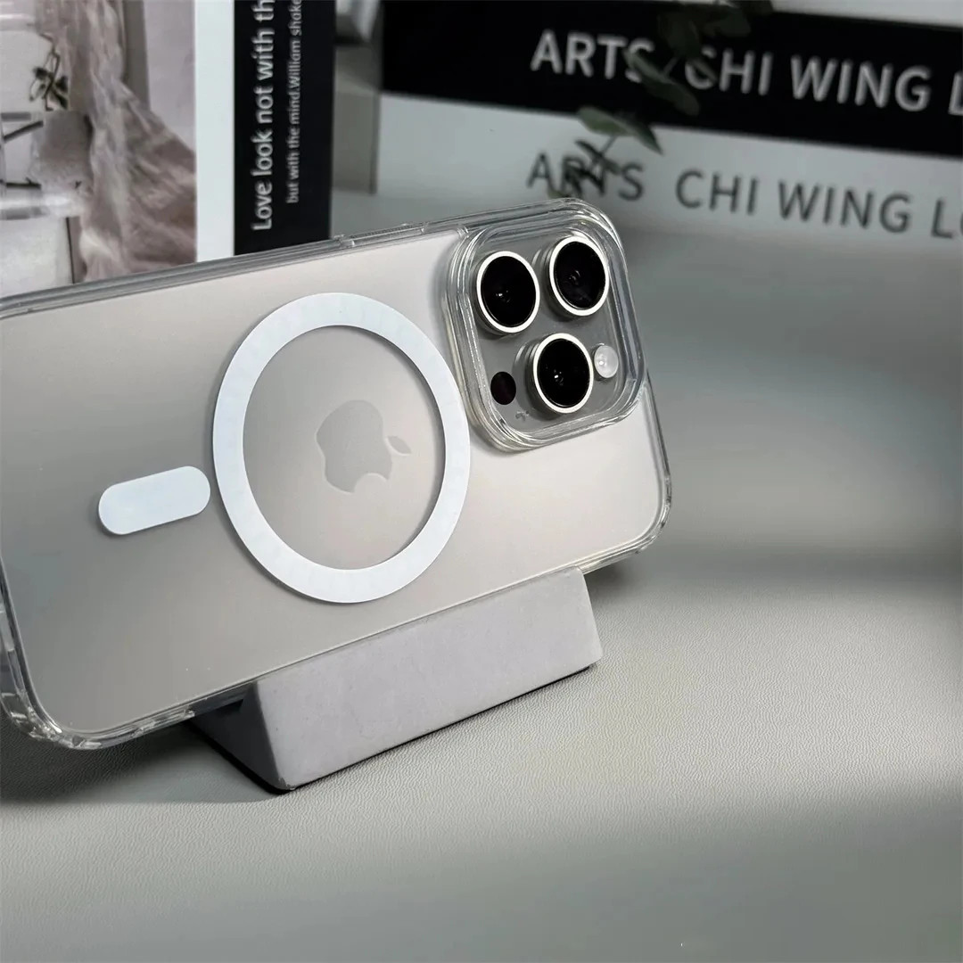 Luxury Matte Translucent Magnetic Wireless Charging Case - Clear Hard Back Cover