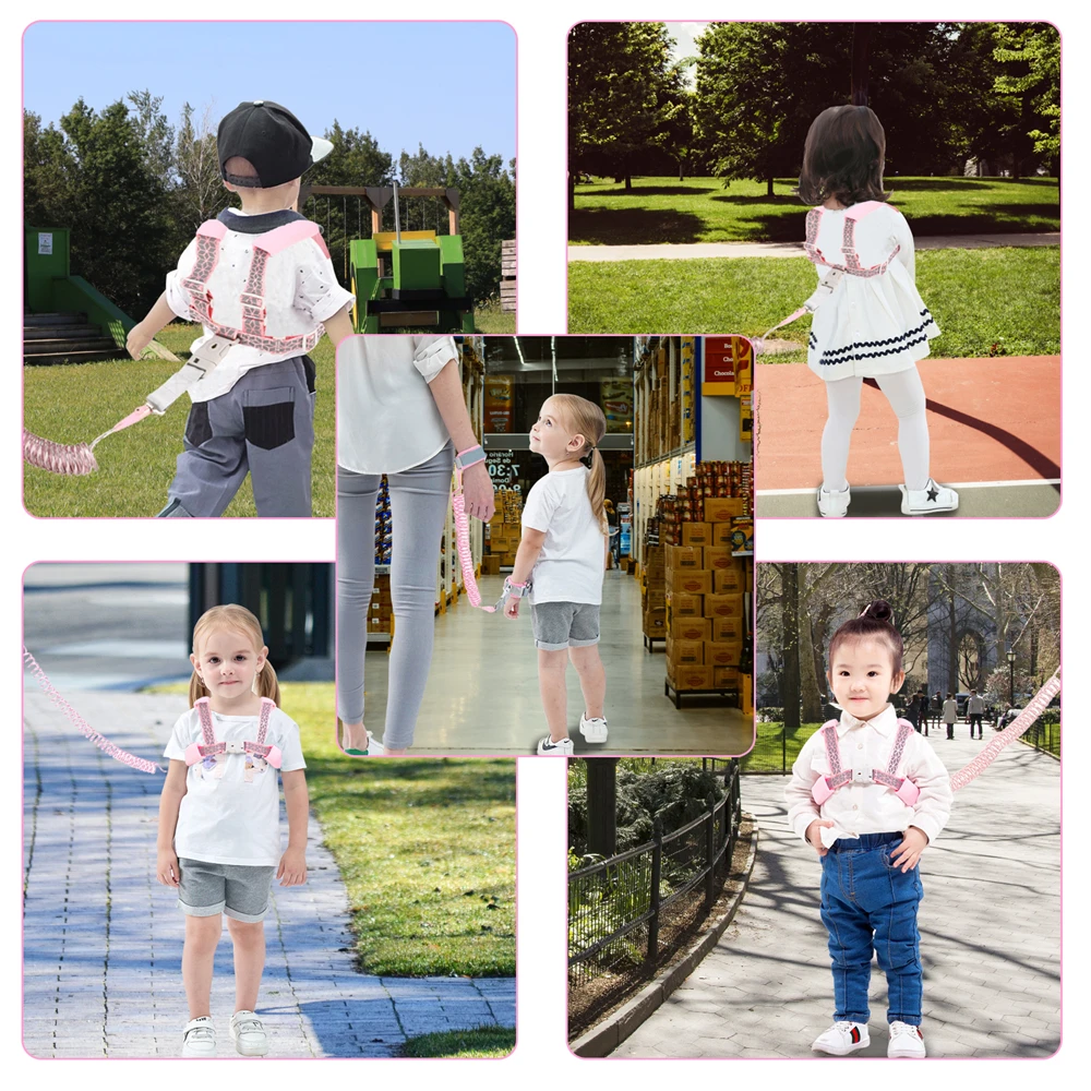 Toddler Leash Anti-Lost Wristband Reflective Harness Child Lock for Outdoor Anti Lost Wrist Link Strap Rope Kids Safety Products 2