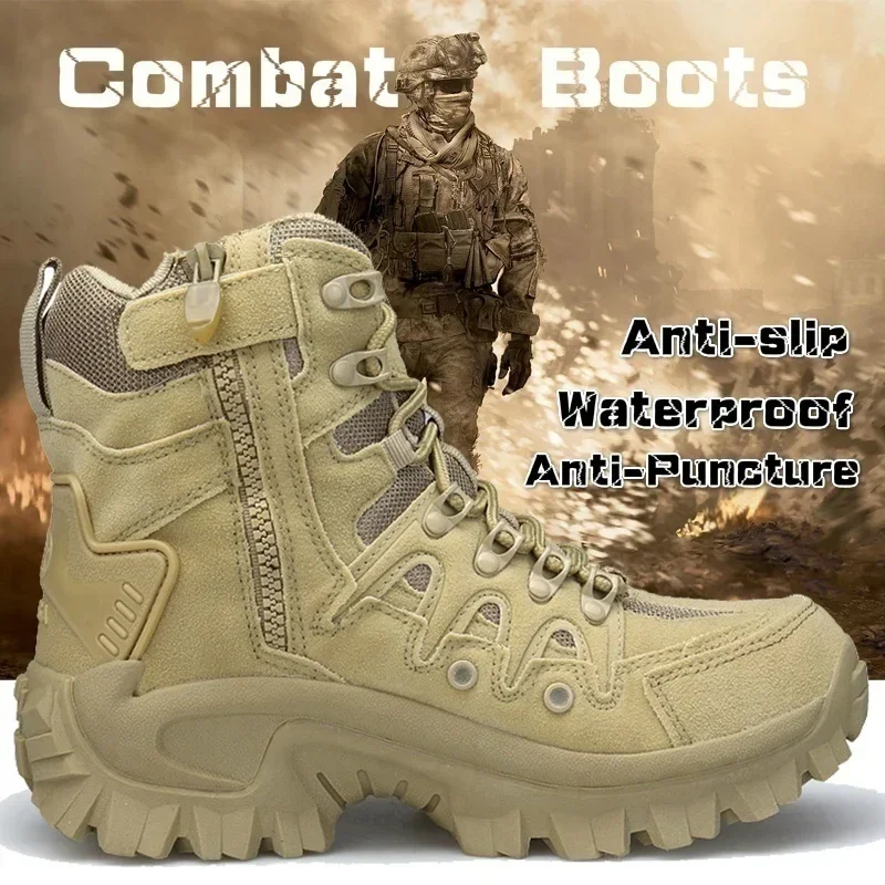 Men's Military Boot Combat Mens Ankle Boot Tactical Big Size 39-46 Army Male Shoes Work Safety Shoes Motocycle Boots combat boots