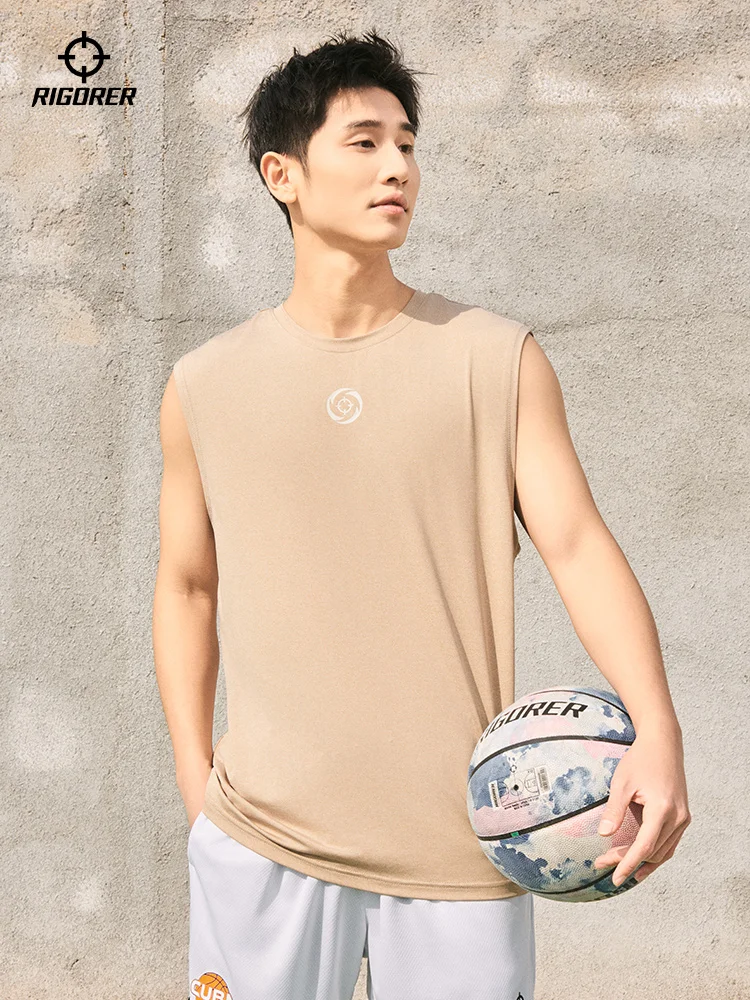RIGORER Sports Vest Men's T-shirt American Summer New Quick-drying Breathable High Elastic Running Fitness Sleeveless Top