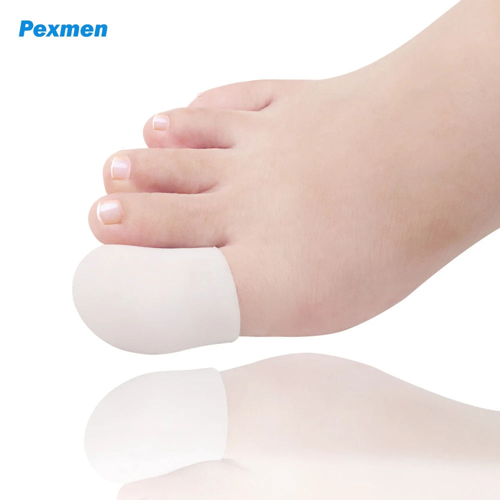 Pexmen 2Pcs Gel Big Toe Caps Toe Protector Prevent Relief for Protection of Ingrown Toenails Corns Calluses and Blisters pexmen 2 4 10pcs gel pinky toe protector bunion corrector pain relief toes protection prevent corns calluses and blisters