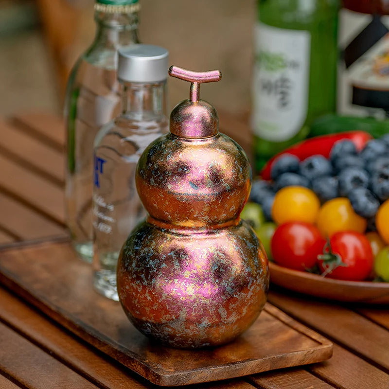 Boundless Voyage 500 ml kristallisierte Titan-Kürbisflasche, Whisky-Alkohol-Trinkgeschirr für Outdoor-Camping, Wandern, Ti3270D – Detail 9