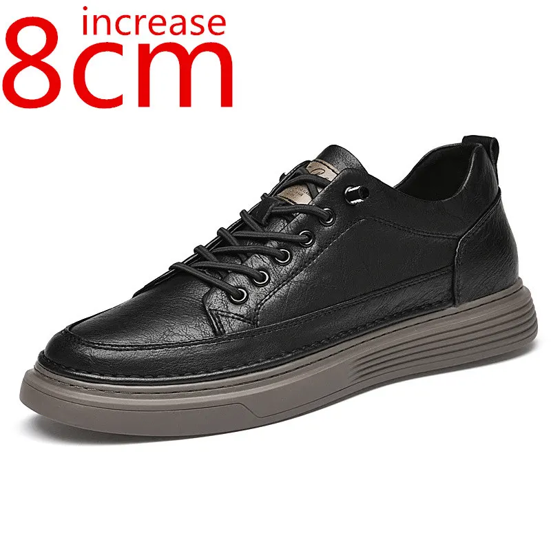 

Men's Daily Sports Leisure Shoes Invisible Inner Height Increasing 8CM Spring/Autumn Male Loafers Sneakers Height Increase Shoes