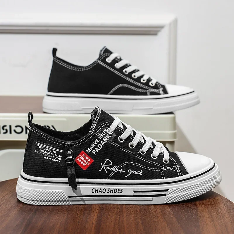 2024 New Summer Men's Casual Shoes Breathable Versatile Student Trendy Low Top Youth Canva Shoes EVA Sole PVC Face Chinese Made 4