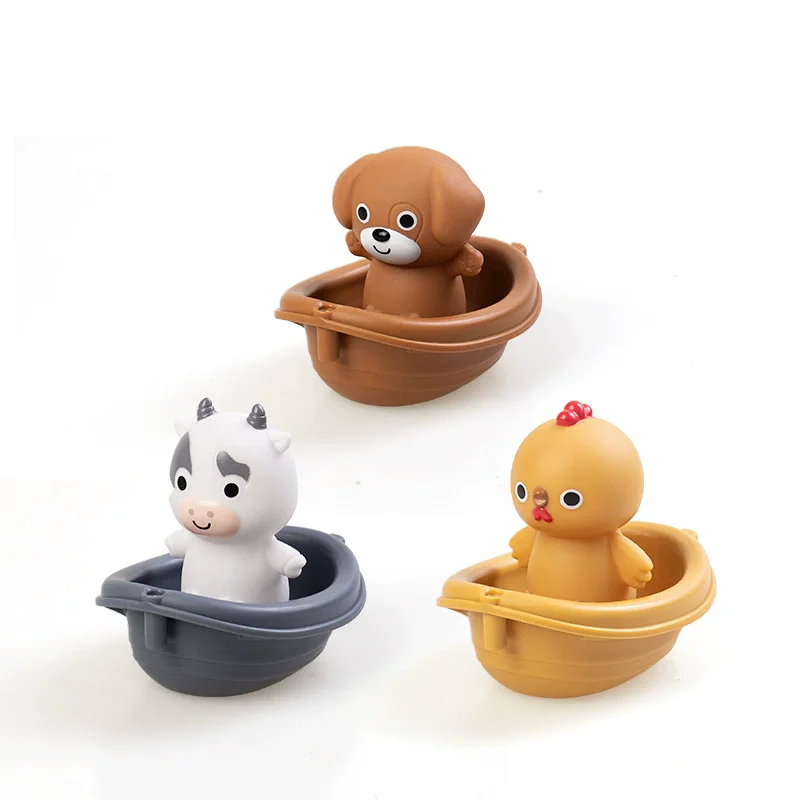 Colorful Rubber Animal Bath Toys Set - 6 Pieces