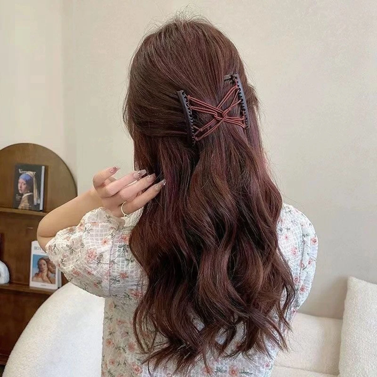 2-teilige modische und elegante Zauberkämme, geeignet für Damenaccessoires, verstellbare elastische Doppelkamm-Haarspangen, geeignet für dickes, lockiges und dünnes Haar, verstellbare magische Haarspangenkämme – Detail 10
