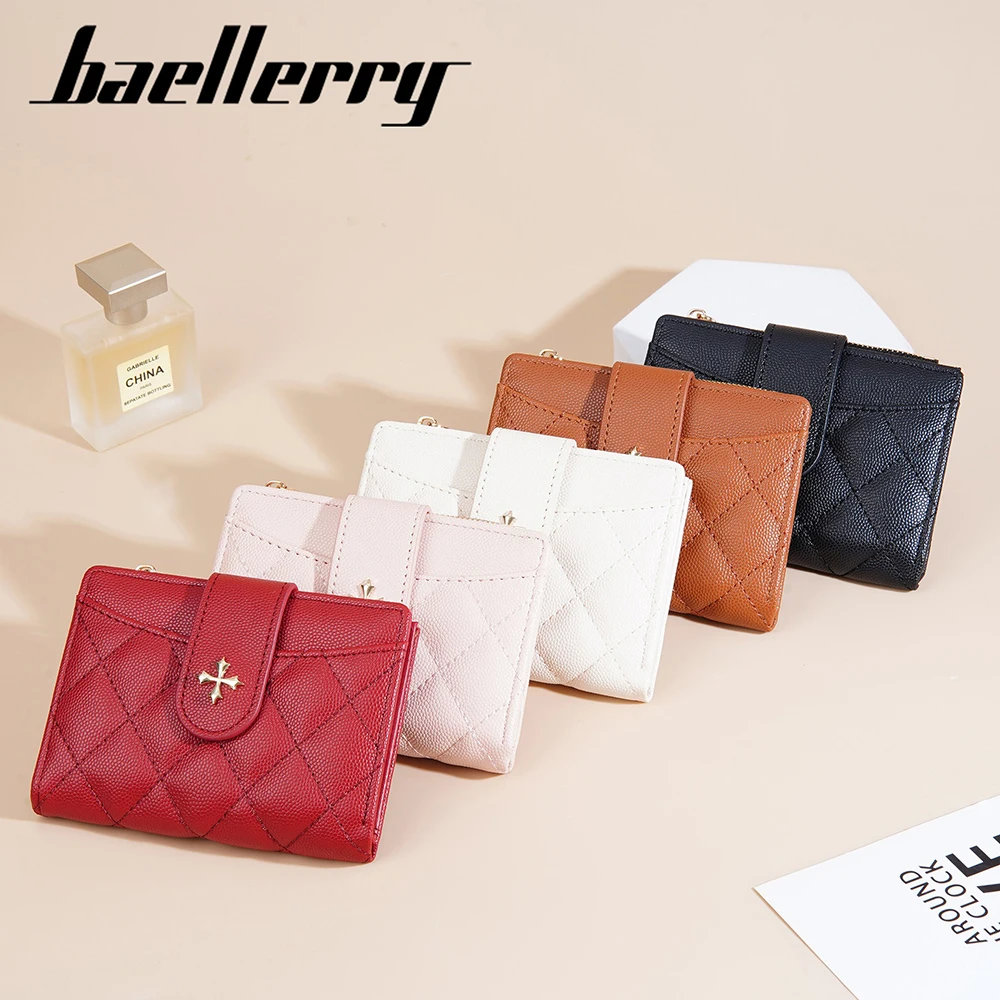 Baellerry Mini Zip Wallet for Women Gift - PU Multifunctional Travel Purse, Slim RFID-Free Card Case