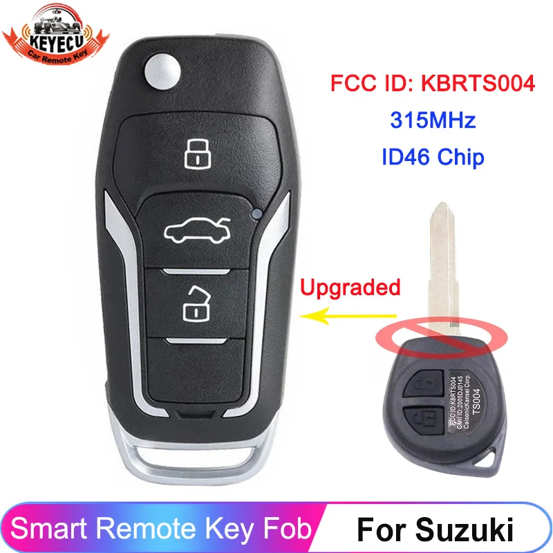 Keyecu Aggiornato Flip Remote 315Mhz 4D82 Chip Per Subaru Wrx Sti Forester Impreza Legacy 2012-2017 Cwtwb1U811 Key Fob 4 Pulsante