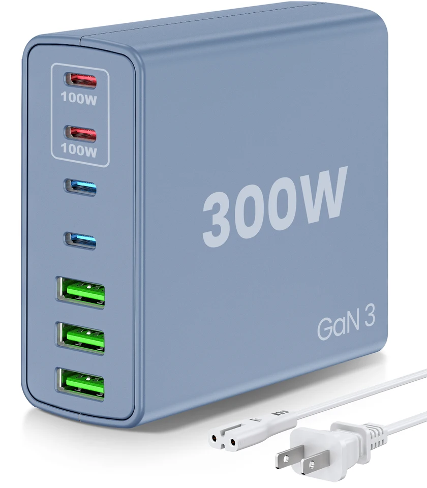 300W USB C Fast Charger Station with Multiple Ports