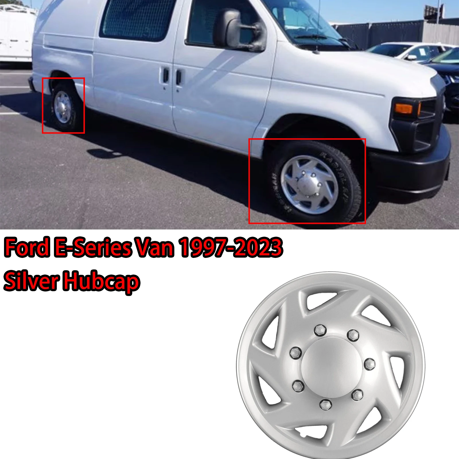 

Серебряная муфта для Ford E-Series Van 1997-2023 16-дюймовая сверхпрочная защелка