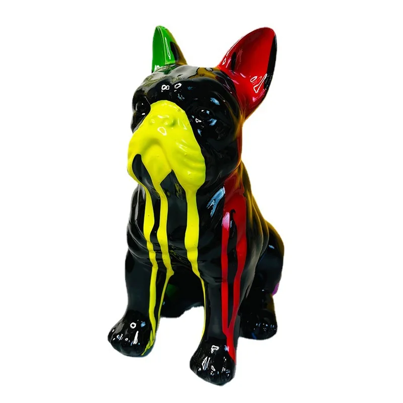 Modern Indoor Decoration: Resin French Bulldog Sitting Figurine - Perfect Housewarming Gift and Home Decor