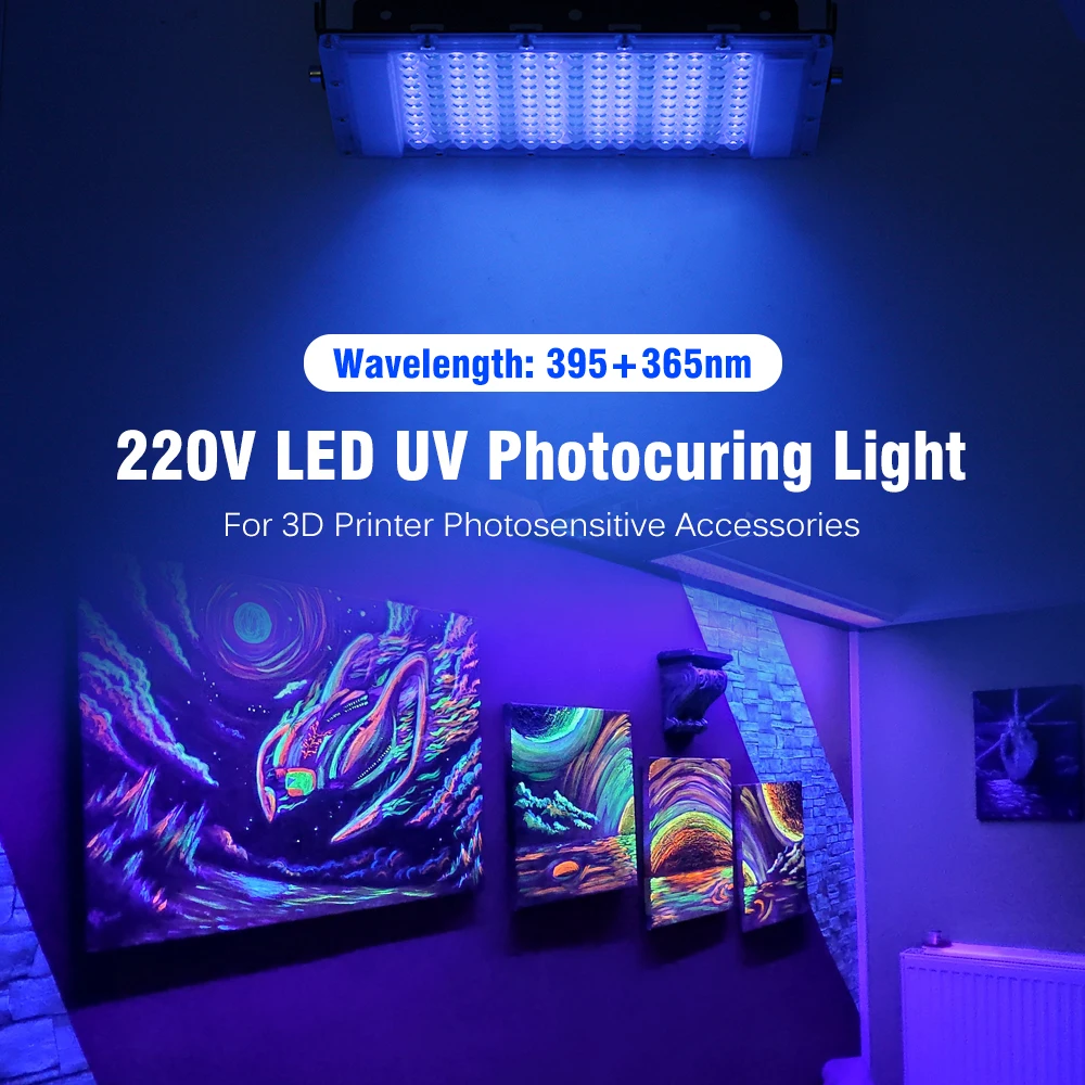 395nm 365nm LED UV Floodlight 300W Stage Backlight 220V Waterproof Ultravilet Lamp Fluorescent Party Photocuring Lamp uv curing lamp
