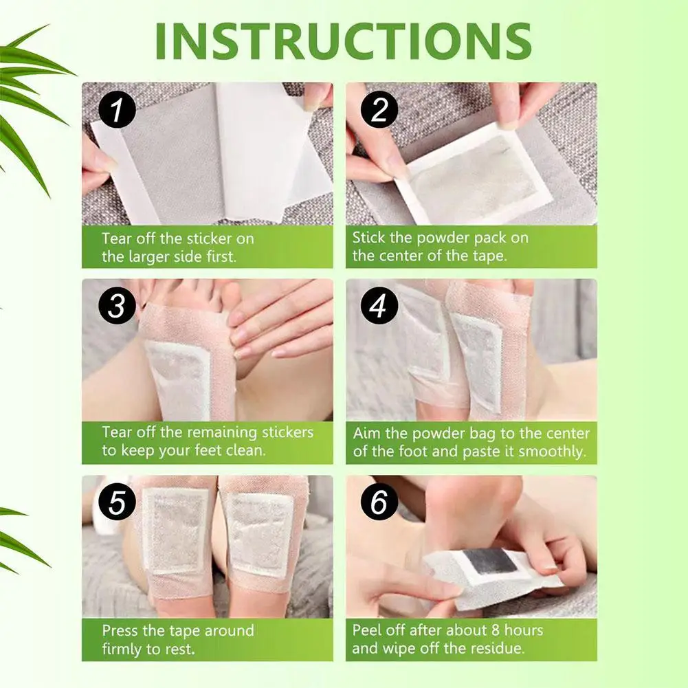 12pcs Mugwort Charcoal Foot Patch for Health Care