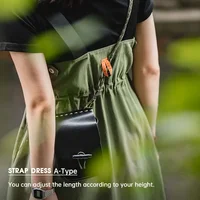Maden Green Adjustable Strap Dress for Women Suspender Long Skirt Casual Loose Fit Cargo Sleeveless Dress for Summer - Image 3