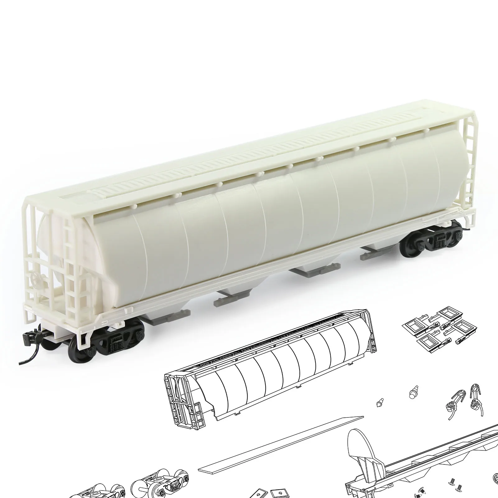 Evemodel Wagen 1pc Modelle isen züge ho Maßstab 1:87 4-fach überzogenes Getreide trichter auto rollendes Material c8744 – Detail 7