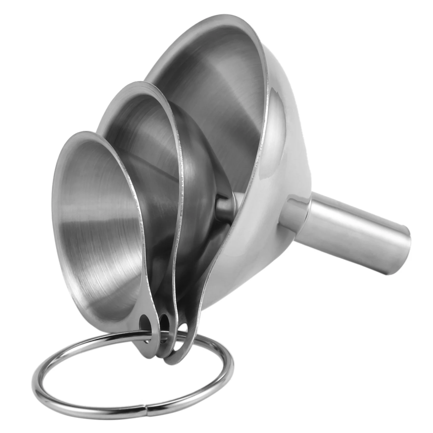 

3Pcs Multifunctional Stainless Steel Funnel Essentail Oil Water Spices Wine Flask Filter Funnel Kitchen