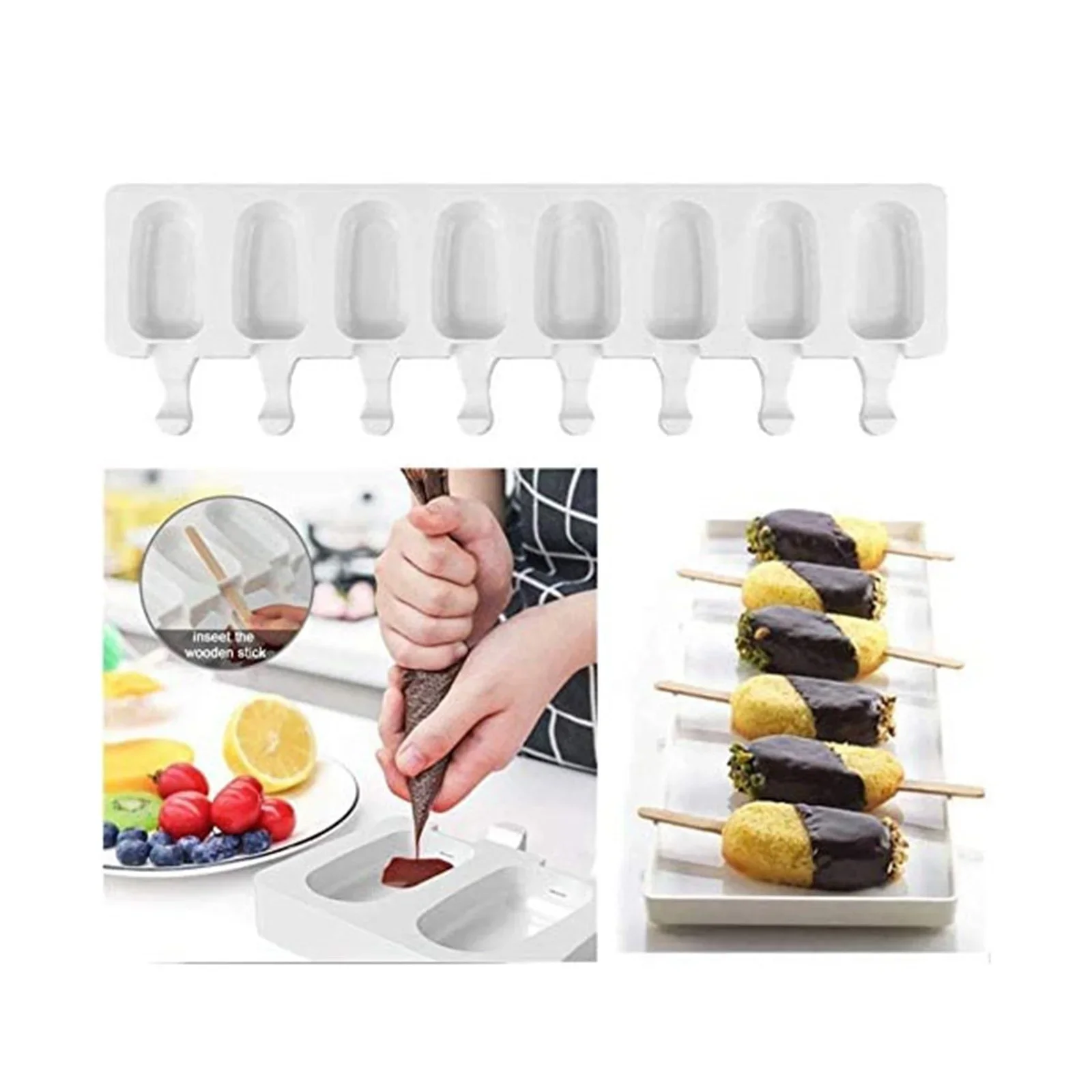 

8 Cell Silicone Frozen Ice Cream Mold Juice Popsicle Maker Children Pop Mould Lolly Tray Kitchen Accessories Furniture Accessori