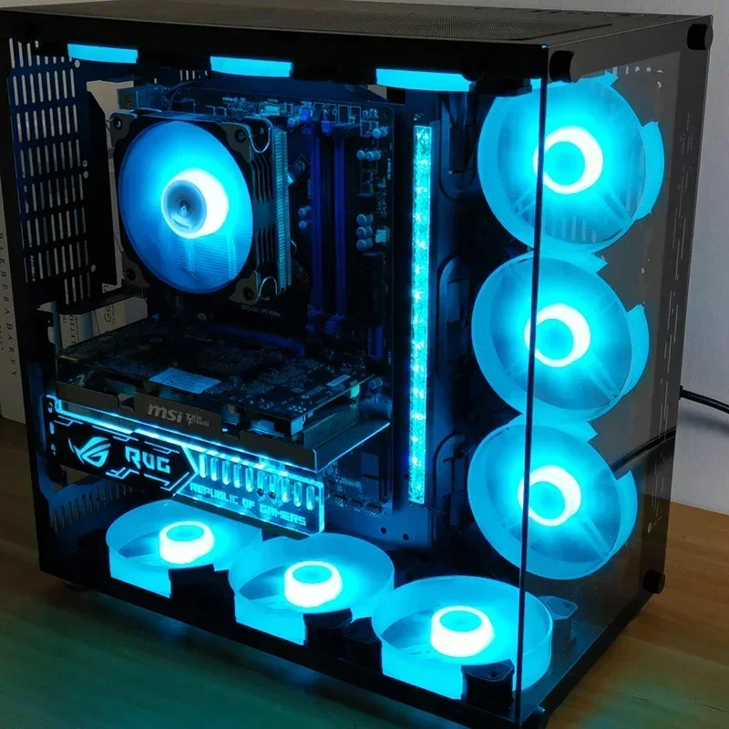 Computer Case 120mm Fan RGB 6PIN Lamp Radiator Cooler Mute PC 5V DC ARGB Ventilador Chassis Fans Aura Sync