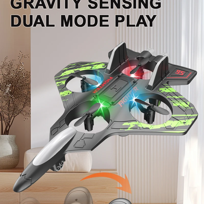 New remote-controlled glider, gravity sensing stunt foam aircraft, dazzling lights, rechargeable anti-drop drone, children's toy