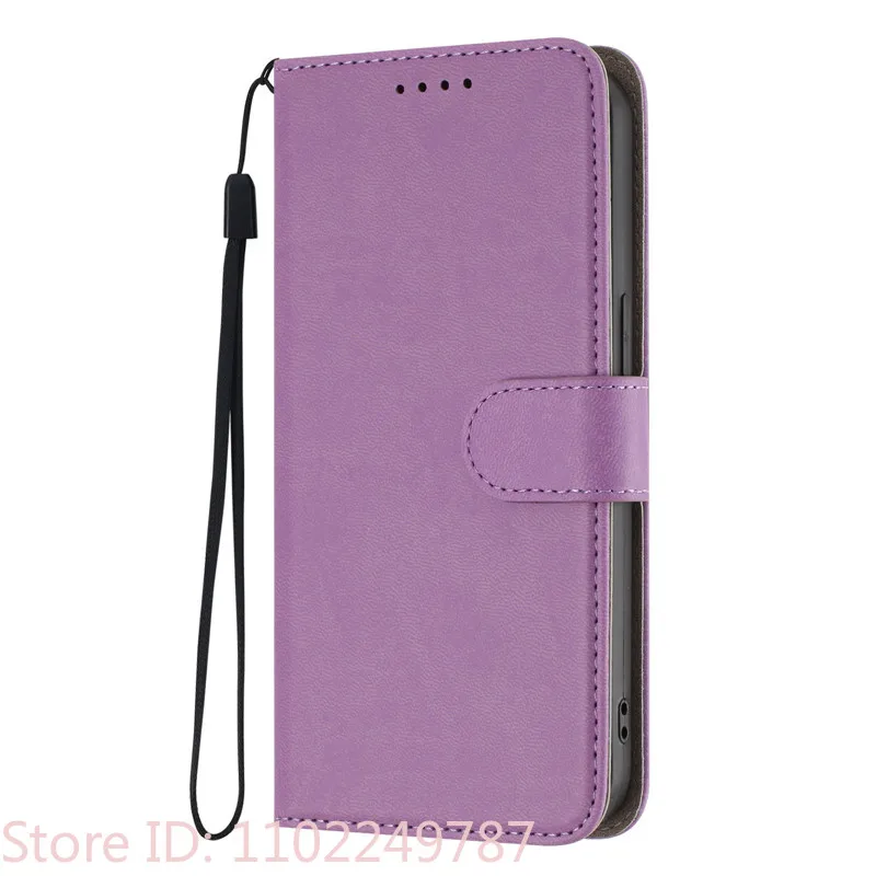 Leather Wallet Flip Case with Magnetic Closure and Card Holder