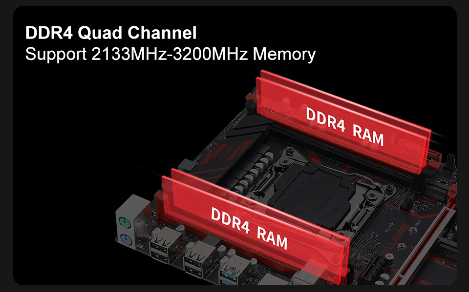 Description Picture 5 of itemKllisre X99 Motherboard with M.2 slot Support Four-channel DDR4 Memory SATA3.0 USB3.0