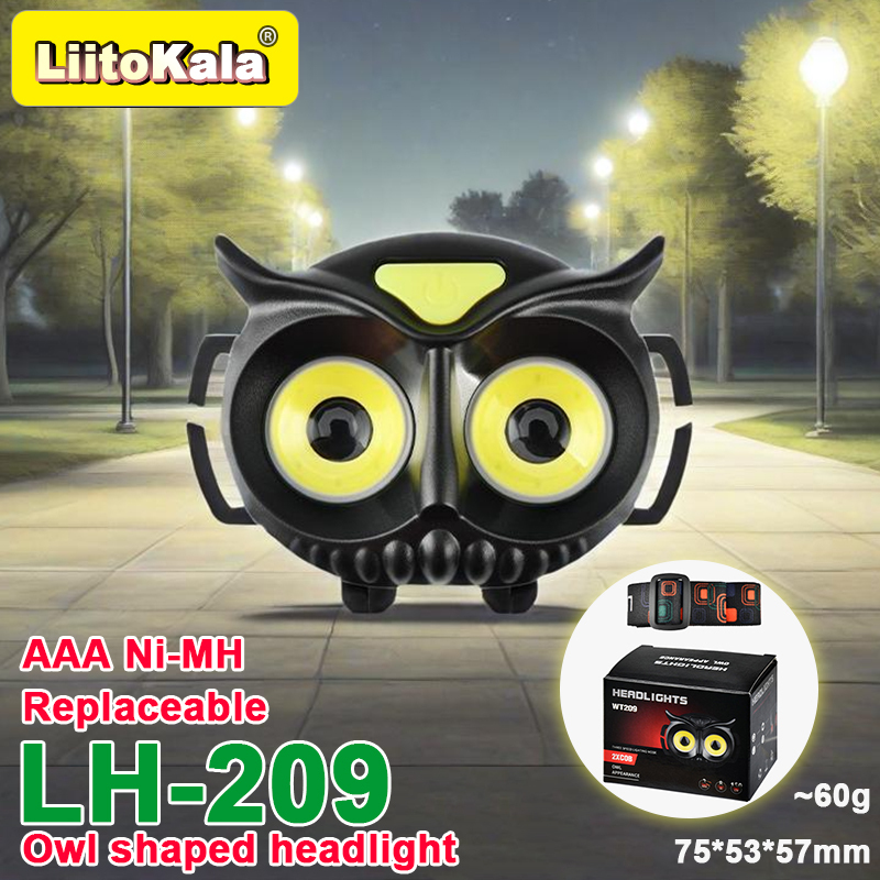 LiitoKala DIY Owl Light LH-209 AAA nickel hydrogen interchangeable LH-208 rechargeable battery LF-AH10 mini Q-shaped headlight