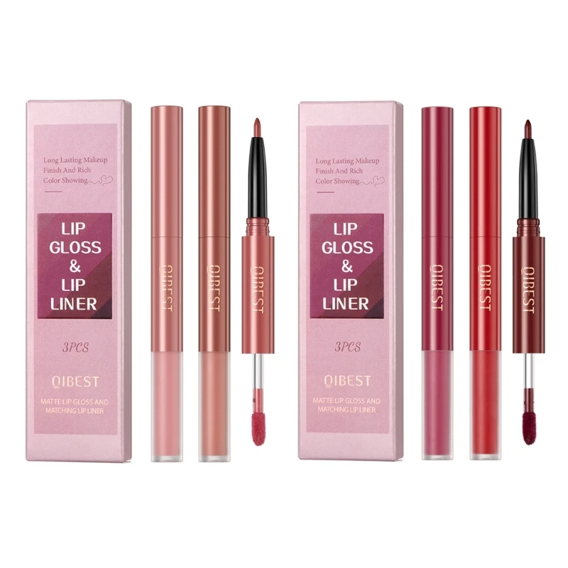 

2Pieces Professional Waterproof Lipliner Pencil Smooth Natural Lip Liner Pen R3MF