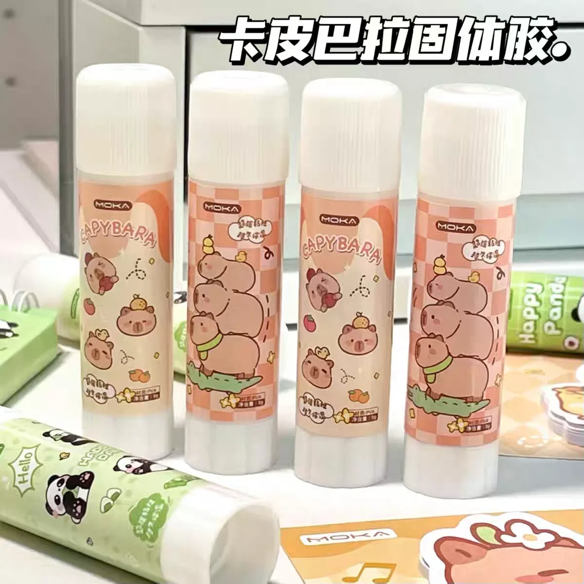 10Pieces Capybara Cartoon Solid Glue Stick Strong Adhesives Glue Stick for Student Stationery Solid Glue High Viscosity Supplies 2