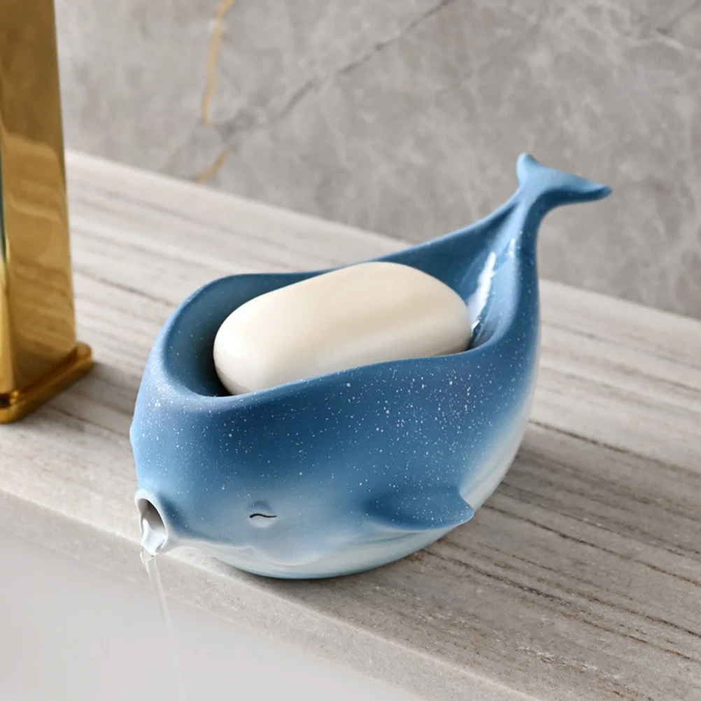 

Soaps Whale Dish Draining Holder Portable Bathroom Supplies Animal Container Adorable