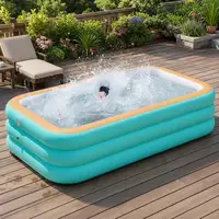 Piscine gonflable familiale durable et épaissie, idéale pour les fêtes dans la cour et sur la pelouse, grande piscine avec toboggans pour une utilisation en extérieur 1