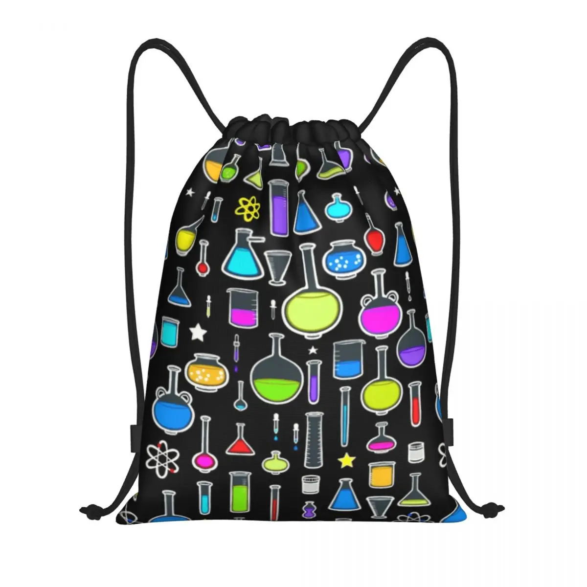 

Beakers Laboratory Technology Drawstring Backpack Women Men Sport Gym Sackpack Portable Science Chemistry Shopping Bag Sack