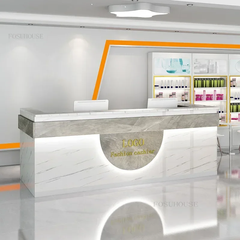 Modern Simple Reception Desks Clothing Store Front Desk Reception Counter Minimalist Small Beauty Institute Counter