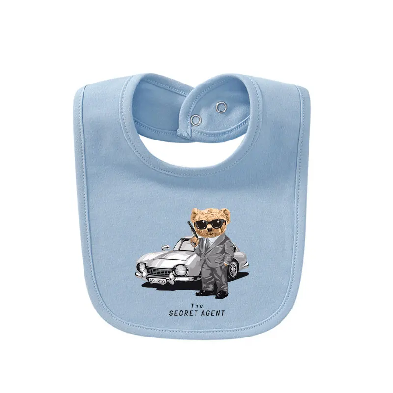 

Нагрудники для новорожденных из чистого хлопка, дизайнерский нагрудник с мультяшным медведем и принтом автомобиля, фартук для маленьких девочек и мальчиков, подарки для детей