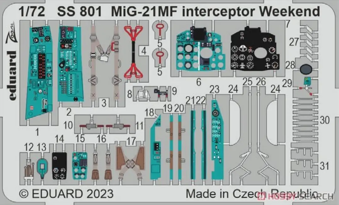 

Eduard SS801 1/72 Zoom гравированные детали для фотоперехвата выходных (для Eduard