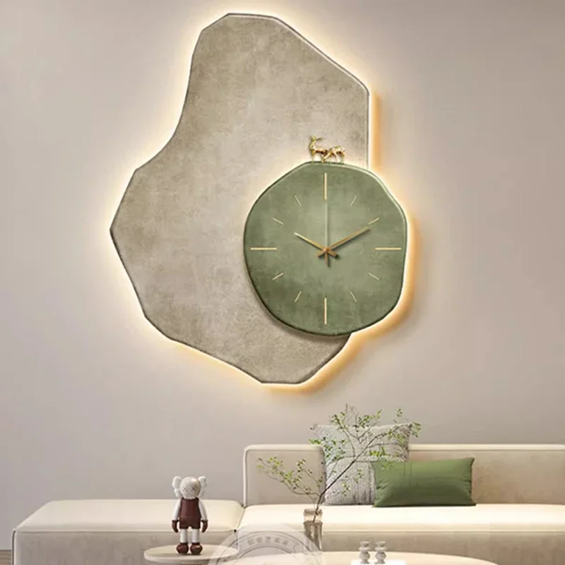 Ergocar Led-hangklok, kunstdecoratie, modern bloemenontwerp, geschikt voor woonkamer, slaapkamer, studeerkamer, kantoor